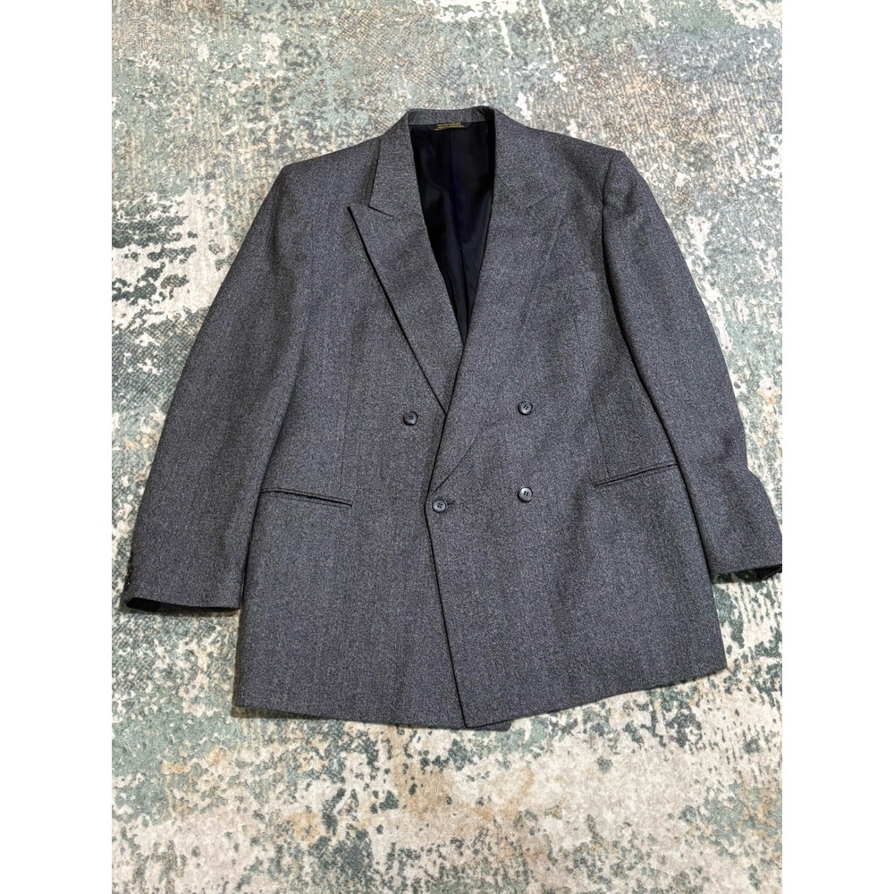 Vintage‎ Strathmore Wool Gray Double breasted Suit Excellent Condition